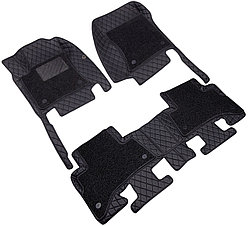 BMW X3 F25 2010- Ковры Салона эко-кожа+Резина черный/шов черный 5D LUX PVC
