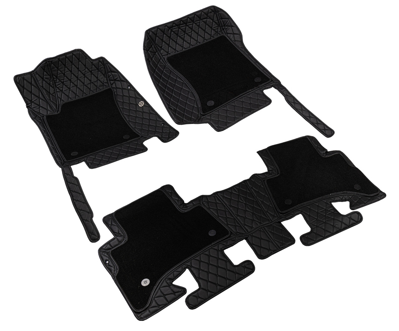 BMW X4 G02 2018- Ковры салона VIP эко-кожа+текстиль черный/шов черный 5D VIP