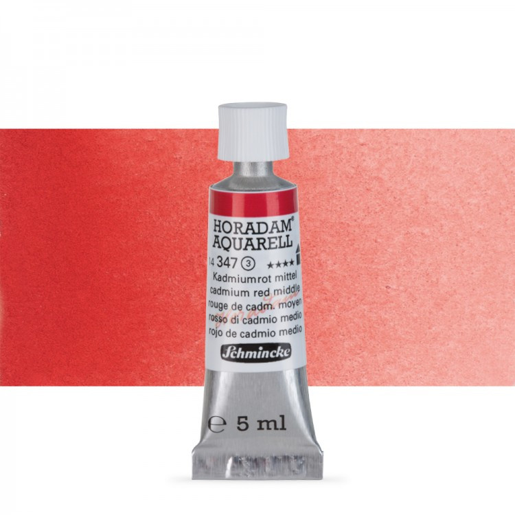 Акварель Schmincke Horadam, туба 5 мл, кадмий красный средний, cadmium red middle, №347