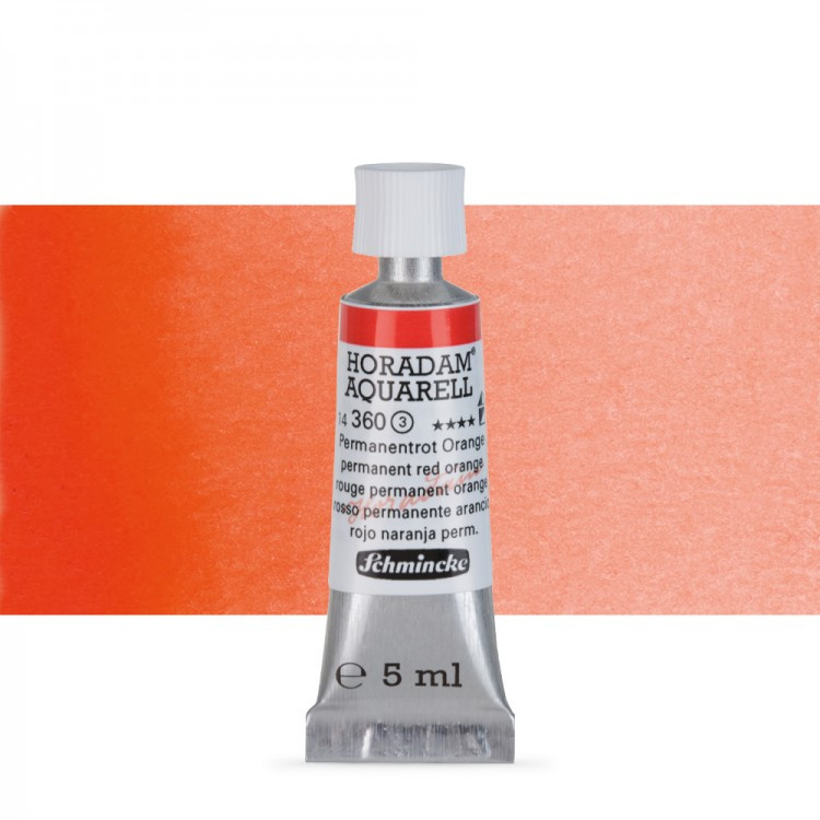 Акварель Schmincke Horadam, туба 5 мл, оранжево-красный перманентный, permanent red orange, №360