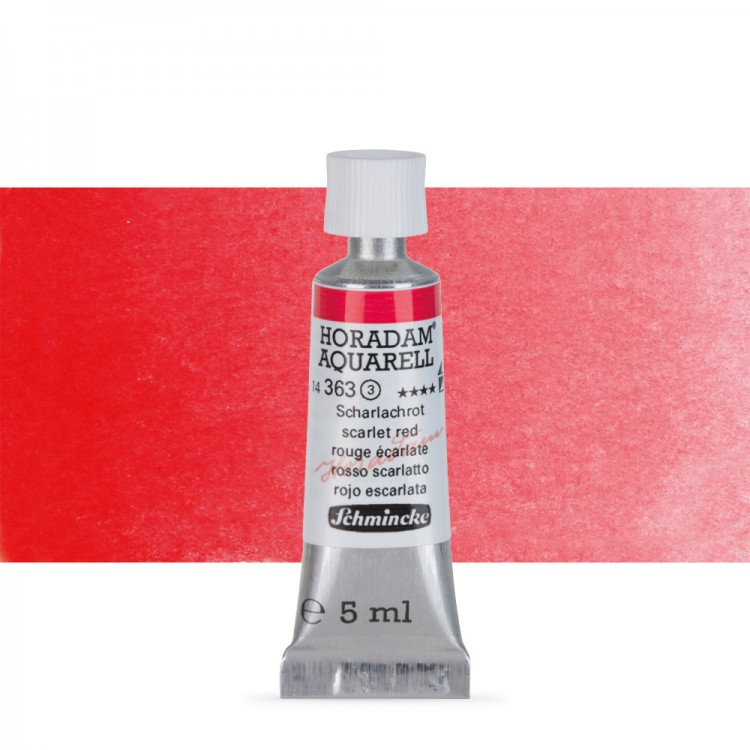 Акварель Schmincke Horadam, туба 5 мл, красный скарлет, scarlet red, №363