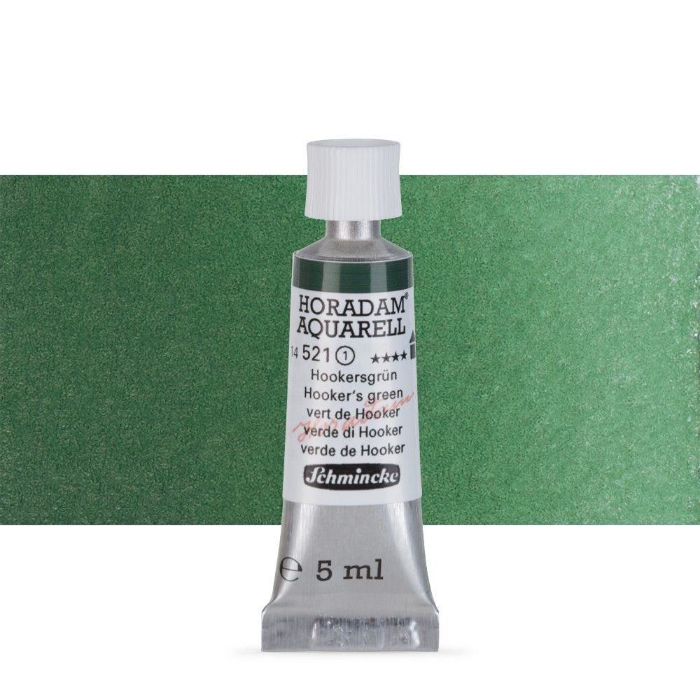 Акварель Schmincke Horadam, туба 5 мл, зеленый Хукера, Hooker's green, №521