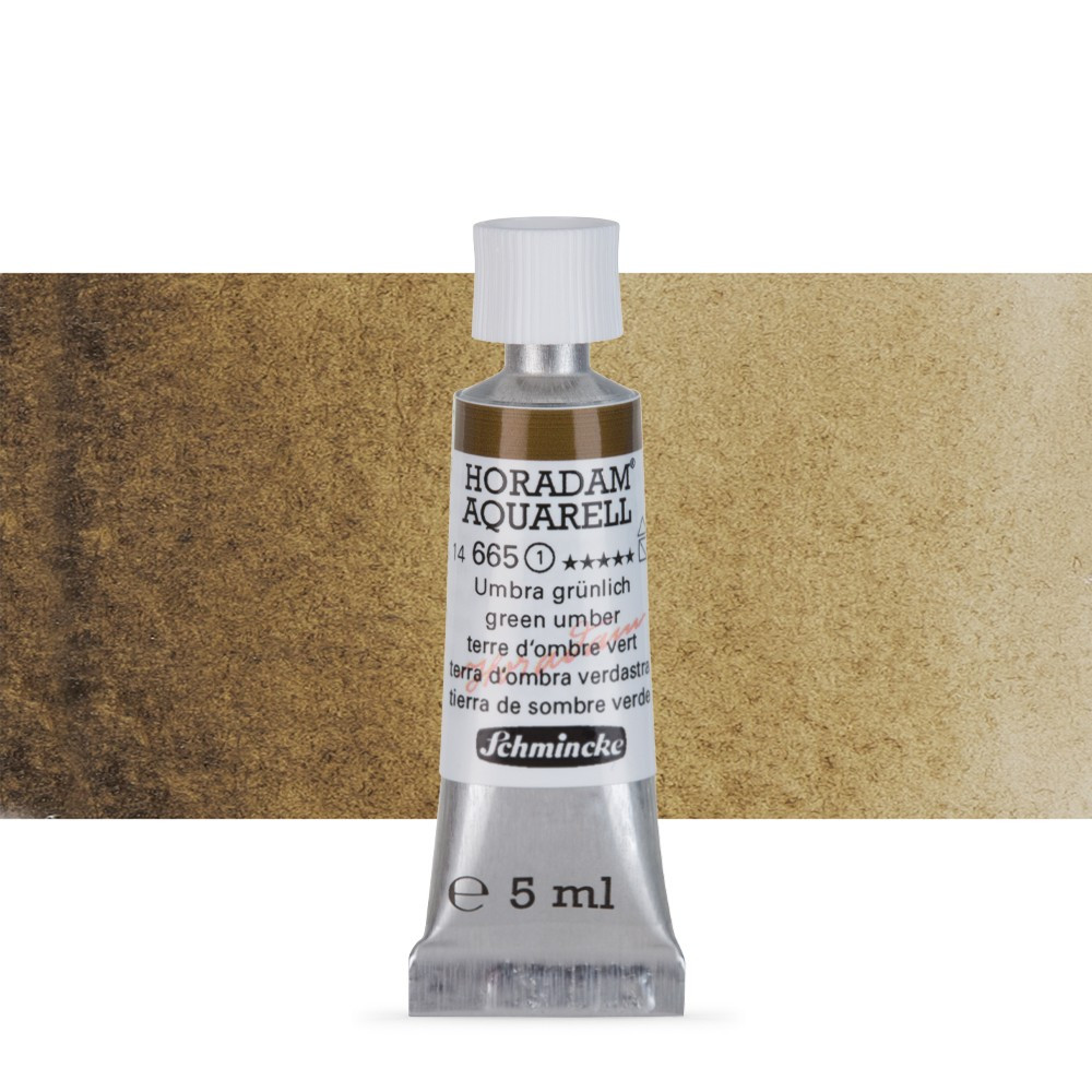 Акварель Schmincke Horadam, туба 5 мл, зеленая умбра, green umber, №665