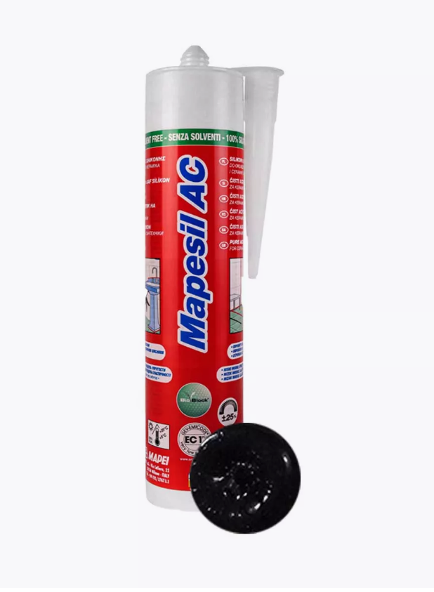 Силиконовый герметик «Mapei» Mapesil AC N120, Черный, 310 мл