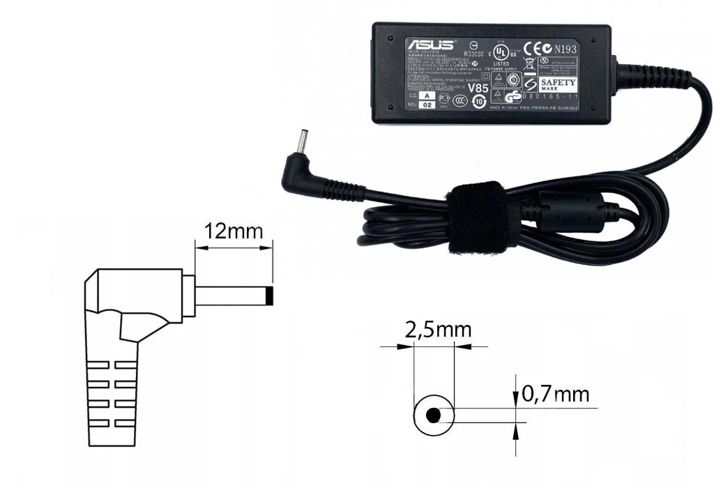 ОРИГИНАЛЬНАЯ ЗАРЯДКА (БЛОК ПИТАНИЯ) ДЛЯ НОУТБУКА ASUS 90-XB02OAPW00100Q, EXA0901XH, 40W, ШТЕКЕР 2.5X0.7 ММ