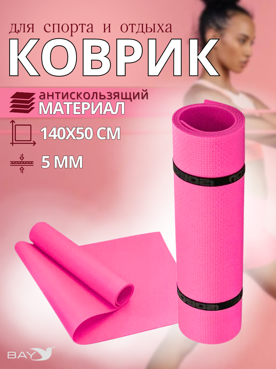 Коврик туристический ISOLON Fitness 1400х500х5 фуксия