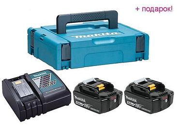 MAKITA Китай Комплект аккумулятор 18.0 В BL1850B 2 шт. + зарядное устройство DC18RC в кейсе (Набор BL1840B 18V