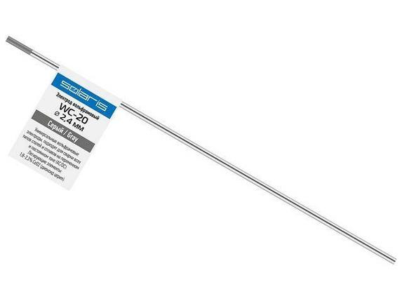 Электрод вольфрамовый серый WC-20, Ф 2,4 мм (1 шт) SOLARIS, фото 2