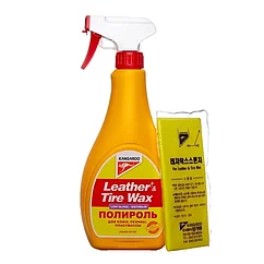 Kangaroo 330149 Полироль матовый для кожи, резины и пластика Leather & Tire Wax Low Gloss, 500мл