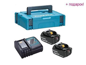 MAKITA Китай Комплект аккумулятор 18.0 В BL1840B 2 шт. + зарядное устройство DC18RC в кейсе (Набор BL1840B 18V