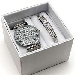 Подарочный набор 2 в 1 женские часы и браслет ROLEX 1187G