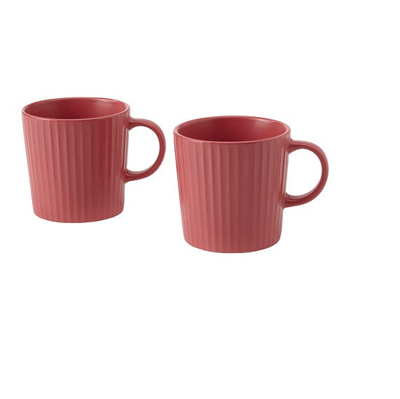 IKEA/ КЕЙСЕРЛИГ кружка, 300 мл, темно-розовый 2шт