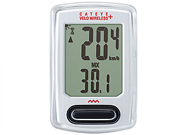 Велокомпьютер 8-13060031 Velo Wireless+ 8 функций БЕСПРОВОДНОЙ с подсветкой, белый CAT EYE NEW