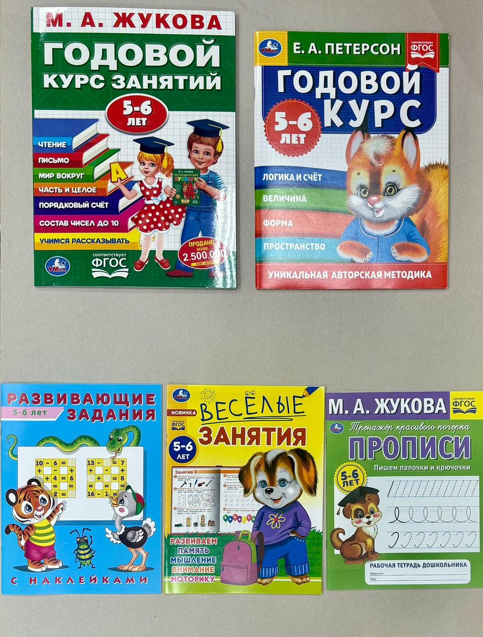 Комплект развивающих книг на 5-6 лет.