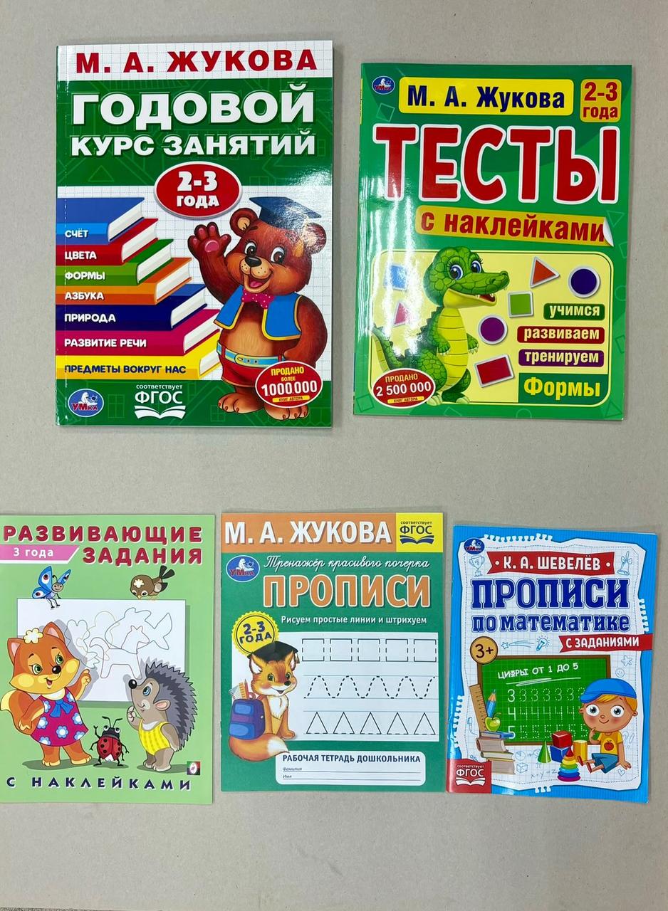 Комплект развивающих книг на 2-3 года.