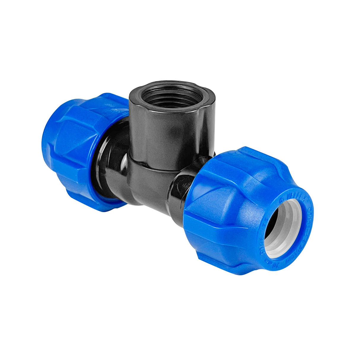 Тройник ПНД компрессионный переходной с внутренней резьбой 25-1/2"-25 VALFEX