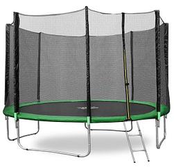 Батут Happy Jump 12ft PRO (374см) с внешней сеткой и лестницей