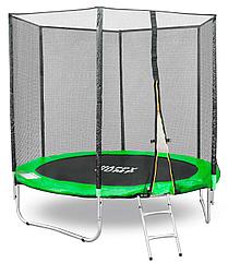 Батут Happy Jump 8ft PRO (252см) с внешней сеткой и лестницей