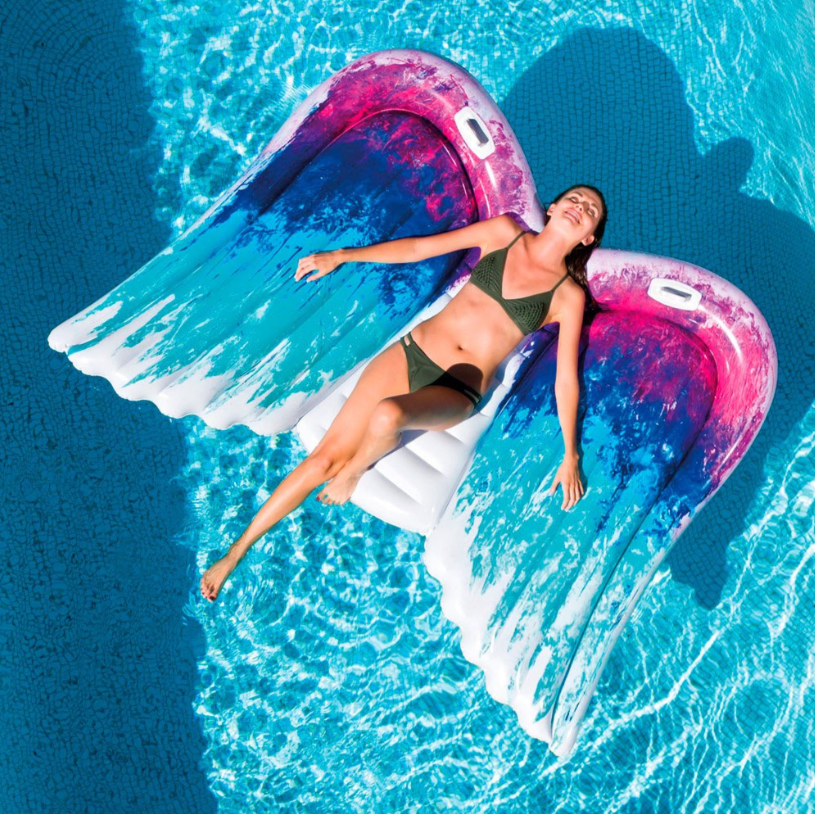 Надувной плот Intex Крылья ангела 216x155х20 см / Надувной матрас для плавания