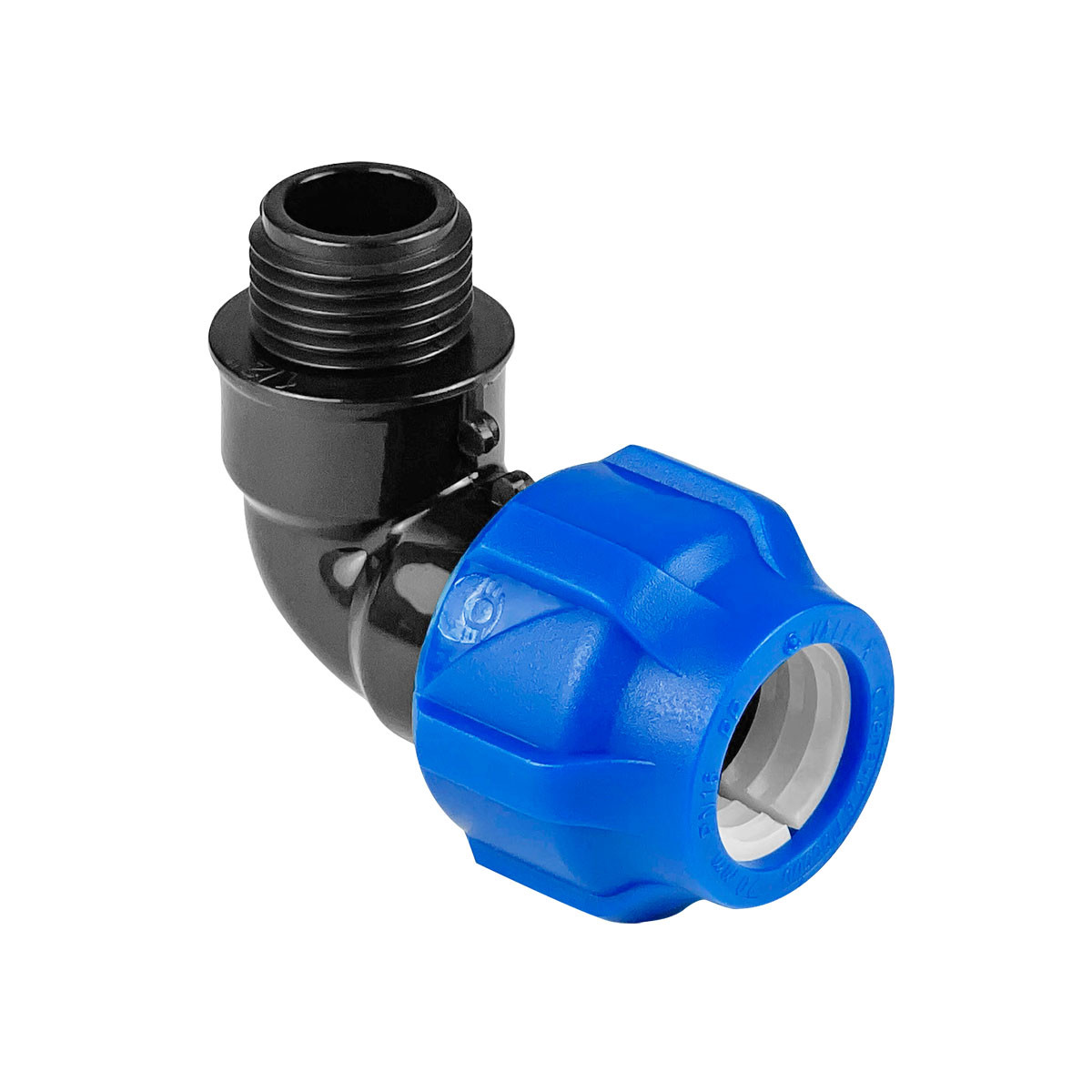 Отвод ПНД компрессионный с наружной резьбой 25х3/4" VALFEX