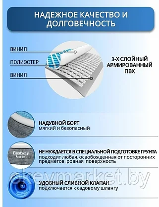 Надувной бассейн Bestway Fast Set Pools "Ротанг" 57443 | 366x76, фото 2