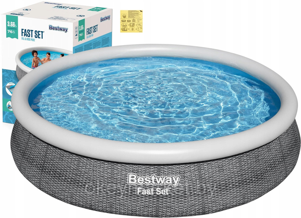 Надувной бассейн Bestway Fast Set Pools "Ротанг" 57443 | 366x76, фото 2