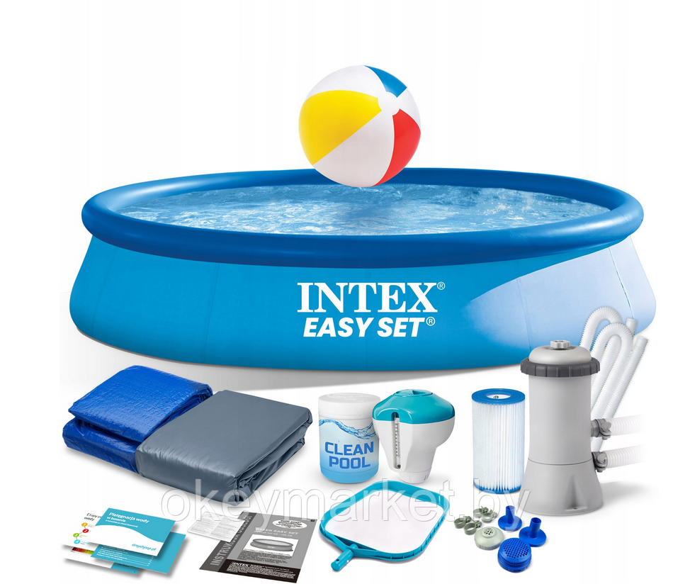 Надувной бассейн Intex Easy Set 28142 с фильтр-насосом | 396х84 см, фото 2