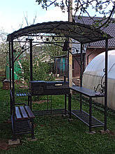 Кованый мангал-беседка с крышей №7