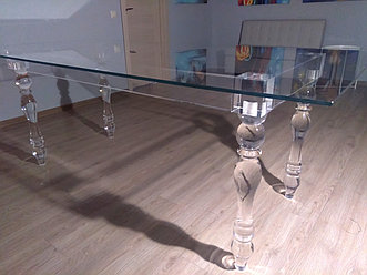 Кухонный, обеденный стеклянный стол 2000х1000х760 мм