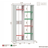 Шкаф-купе Лагуна (1,12м) ШК-01-00 КОРТЕКС Белый, фото 2