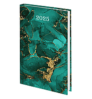 Ежедневник датированный 2025 145х215 мм, А5, ламинированная обложка, "Green Marble"