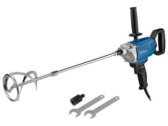 Миксер строительный BULL BM 1408 800 Вт, 1 скор., M14/M12, рег. об. + насадка, фото 2