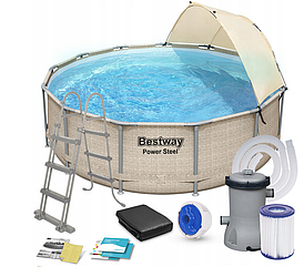 Бассейн Bestway Steel Pro Max 5614V (396x107 см, с фильтр-насосом, лестницей и навесом)