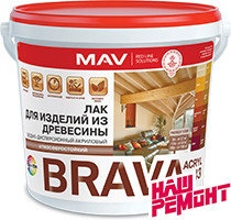 Лак ВД-АК-1043 BRAVA ACRYL 43 для изделий из древесины п/мат SP 1,0 л (1,0 кг), фото 2