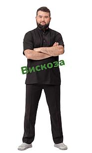 Медицинская блуза мужская ( цвет черный)
