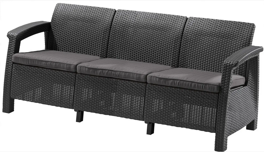 Диван для сада и террасы Keter Corfu Love Seat Max. графит
