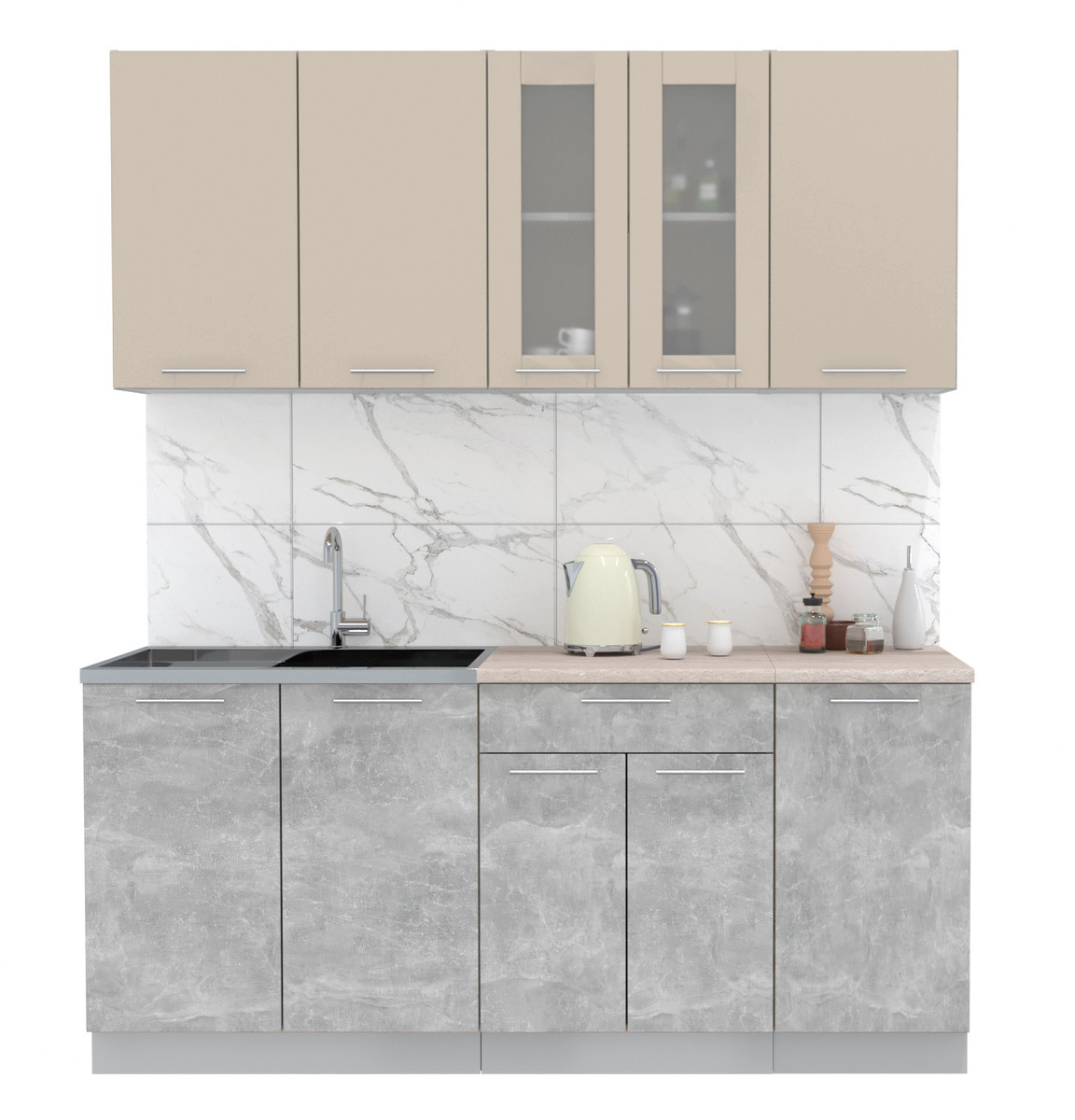 Кухня Мила 1.8 Персидский жемчуг - Бетон