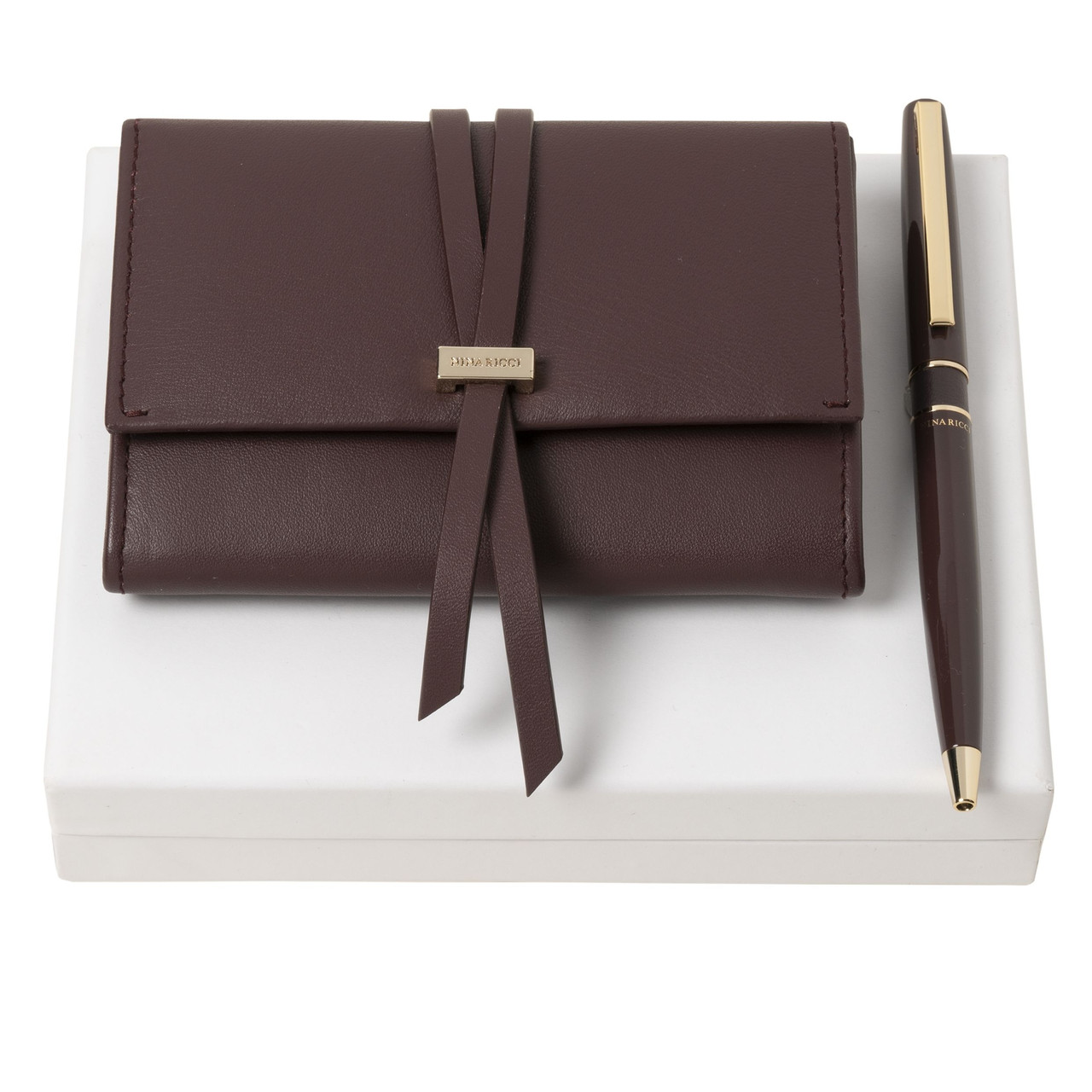 Набор: Футляр для Iphone и карт, кожа и ручка шариковая, "Nina Ricci "