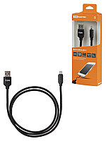 Дата-кабель, ДК 9, USB - Lightning, 1 м, тканевая оплетка, черный, TDM