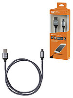 Дата-кабель, ДК 10, USB - micro USB, 1 м, тканевая оплетка, серый, TDM