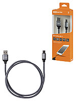 Дата-кабель, ДК 11, USB - USB Type-C, 1 м, тканевая оплетка, серый, TDM