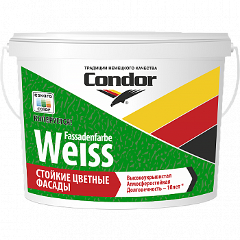 Краска ВД "Fassadenfarbe Weiss" (Фассаденфарбе Вайс), ведро 5 л (7,5 кг)