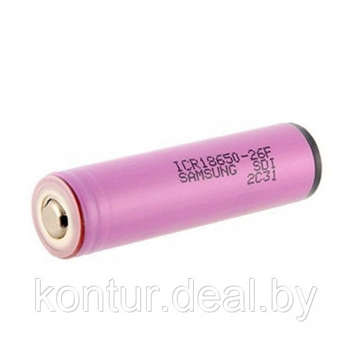 Аккумулятор 18650 Samsung для светодиодных фонарей 3.7V 2600mAh с защитой - фото 1 - id-p33423835