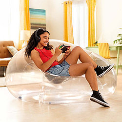 Надувное прозрачное кресло Intex 66500 бесцветное 137x127x74 см