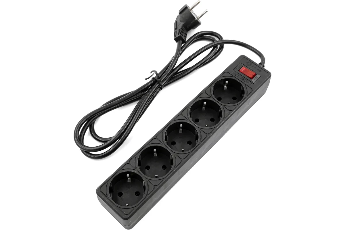 Сетевой фильтр 5bites GARDA SP5B-518 5S, 3х0.75мм2, 1,8м, черный 556915