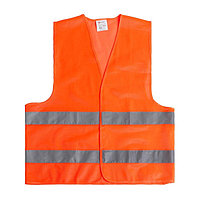 Жилет сигнальный Оранжевый, р-р XL 68×55см, светоотражающий, на липучках (2 класс)