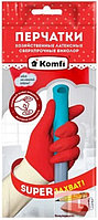 Перчатки хозяйственные латексные Komfi. Биколор, р-р L, бело-красный, арт.BICOIRA3