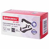 Антистеплер BRAUBERG ST-100, черный, №10, №24/6, с фиксатором, металл/пластик, картонная коробка, фото 3