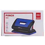 Дырокол DELI ESSENTIAL, черно-серый, до 10 листов, металл / пластик / покрытие soft touch, фото 3