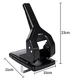 Дырокол мощный DELI EXCEED, черный, до 60 листов, с форматной линейкой, металлический, фото 2